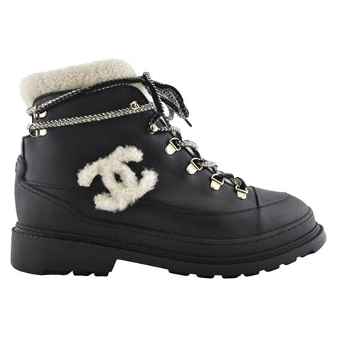 chanel shearling lined winter boots.